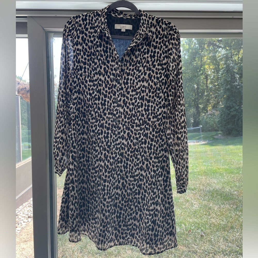 LOFT Animal Print A-line Dress